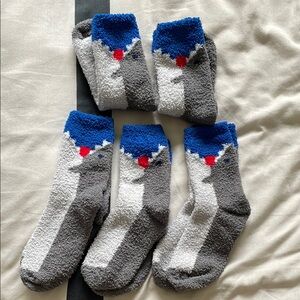 GAP Cozy Gray and Blue Socks Set of 5